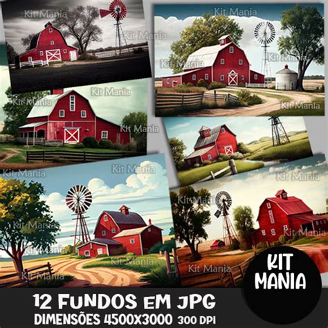 Kit Digital Fundo Paisagens Fazendinha Elo Produtos Especiais