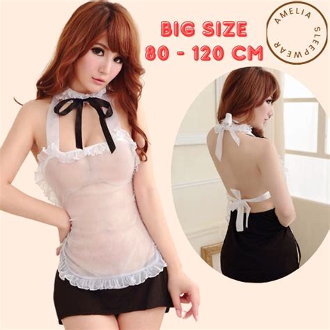 Jual S M L Xl Xxl Xxxl Lingerie Cosplay Sexy Big Size Frech Maid