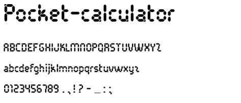 Pocket Calculator Font