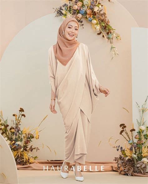 Haurabelle Rhea Kaftan In Nude Women S Fashion Muslimah Fashion