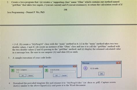 Solved Programming Exercise 10 One Form Of Ohms Law Is E