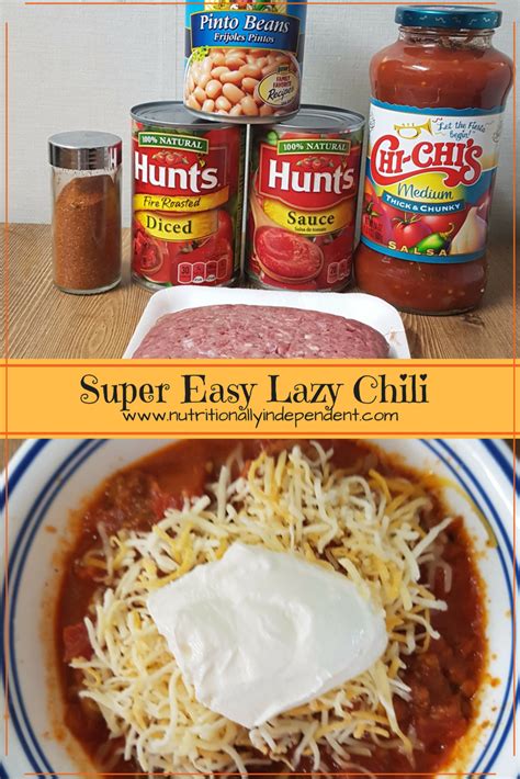 No Chopping 30 Minute Lazy Salsa Chili Using 4 Ingredients Recipe