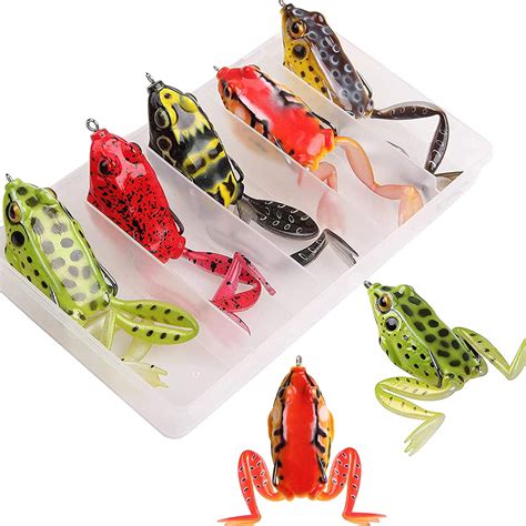 Topwater Frog Fishing Lures Kit Soft Artificial Baits With Tackle Box