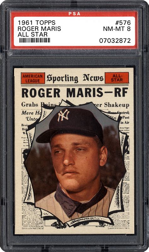 Topps Roger Maris All Star Psa Cardfacts New York Yankees