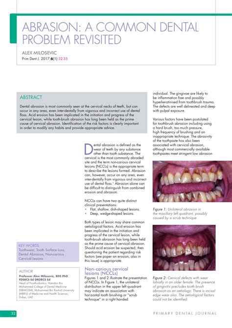 (PDF) Abrasion: A Common Dental Problem Revisited