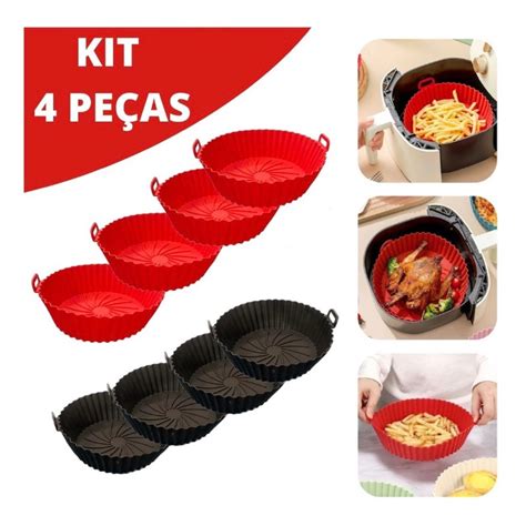 Kit Formas De Silicone Antiaderente Para Air Fryer Microondas Lav Vel