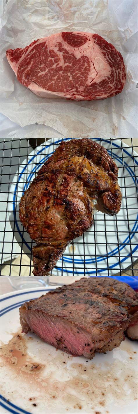 Reverse Seared 28 Day Dry Aged Prime Ribeye Cooked On Weber Kettle