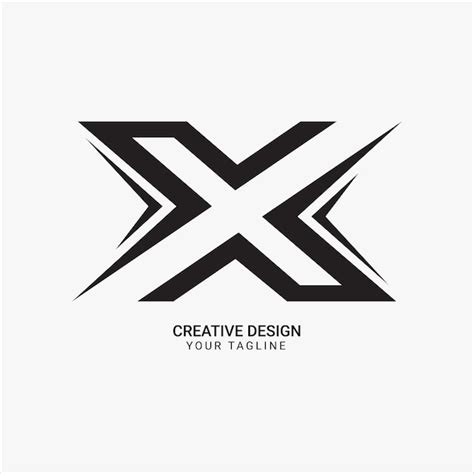 Patrón De Arte De Línea X Creativo Monograma Inicial Elegante Negro Diseño De Logotipo único