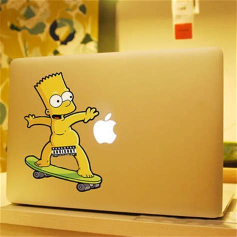 Naked Bart Simpson Play Skateboard Vinyl Decal Laptop Stickers For