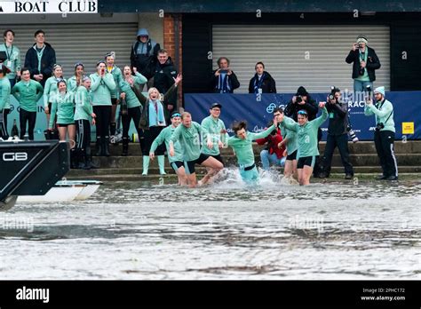 Boat Race 2023 Cambridge Men S Cox Jasper Parish Being Thrown By Team