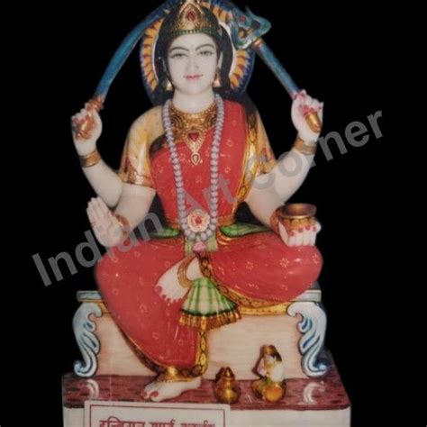 Multicolor Painted Marble Santoshi Mata Statue Size Inch For