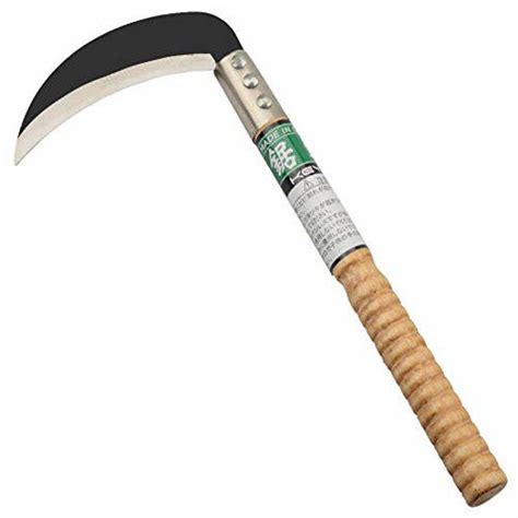 Getuscart Zelin Clearing Sickle Steel Grass Sickle Manganese Steel Blade Hardwood Handle Hand