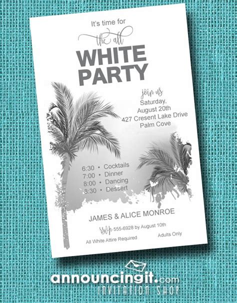 White Party Invitations And Inspiration All White