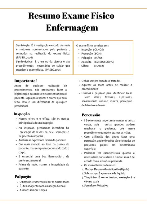Roteiro Exame Físico Enfermagem Pdf - RETOEDU