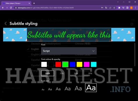 How to Change Font Size on Disney+ - HardReset.info