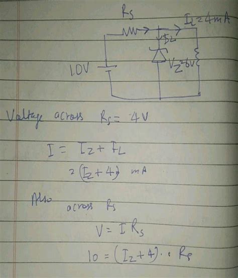 In A Zener Regulated Power Supply A Zener Diode With Vz V Is Used