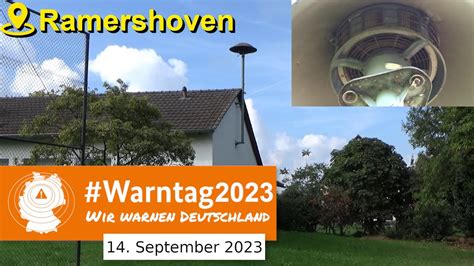 Sirenenprobe Warntag 2023 Niedrig Montierte E57 Sirene In Ramershoven