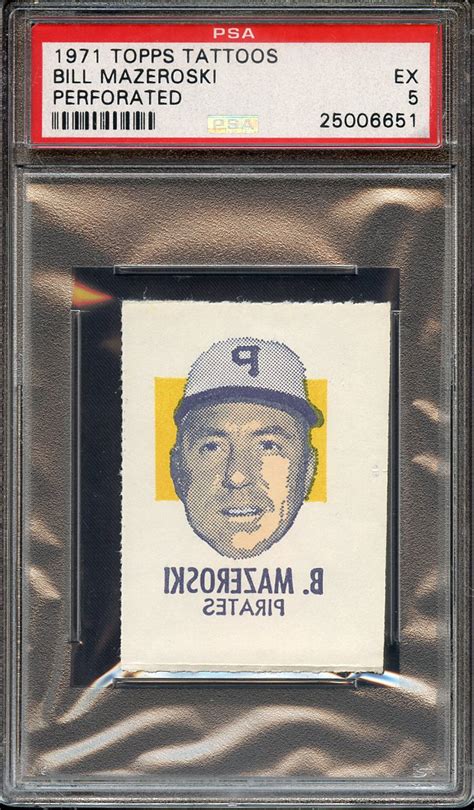 Lot Detail Topps Tattoos Perforated Bill Mazeroski Perforated