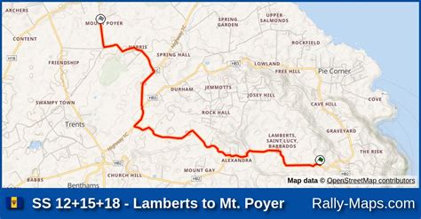 Ss Lamberts To Mt Poyer Stage Map Rally Barbados