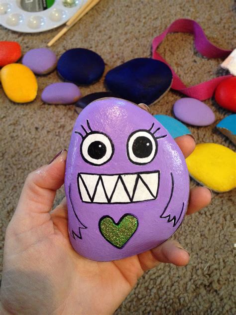 Cute Monster Rock Friend Rock Painting Patterns Rock Painting