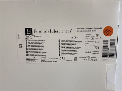 New Edward Life Science Pulmonary Catheter Kit Ev Exp10 2021 L107 Ev