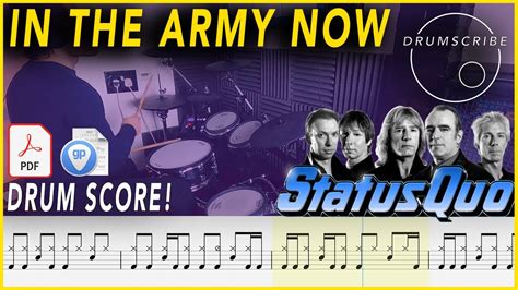 In The Army Now Status Quo Drum Score Sheet Music Play Along Drumscribe Youtube