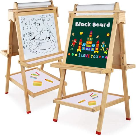 Tableau Enfants Bois 3 En 1 Arkmiido Tableau Double Face Tableau Noir