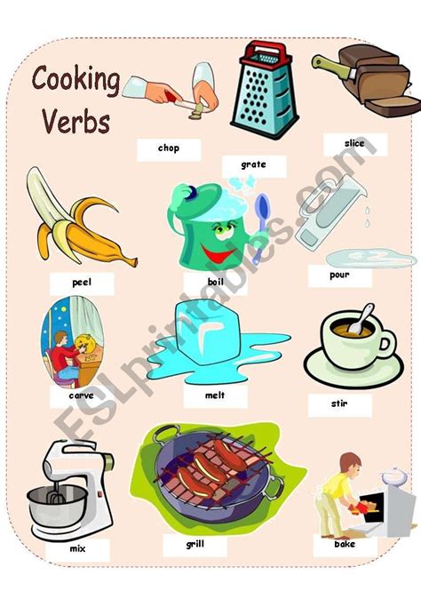 Cooking Verbs ESL Worksheet By Manonski F