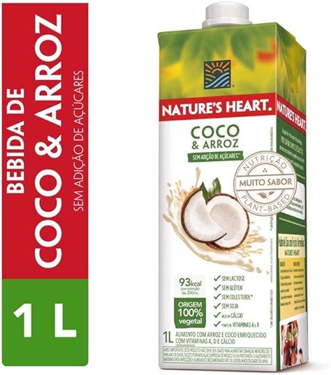 Natures Heart Bebida Vegetal Natures Heart Coco E Arroz 1l Amazon