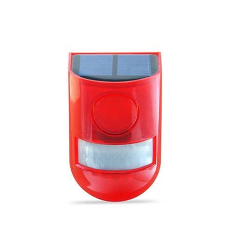 Solar Alarm Flashing Led Light Motion Sensor Detector Security Db