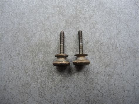 Set Of Antique Brass Head Clock Movement Mount Fixation Screws German