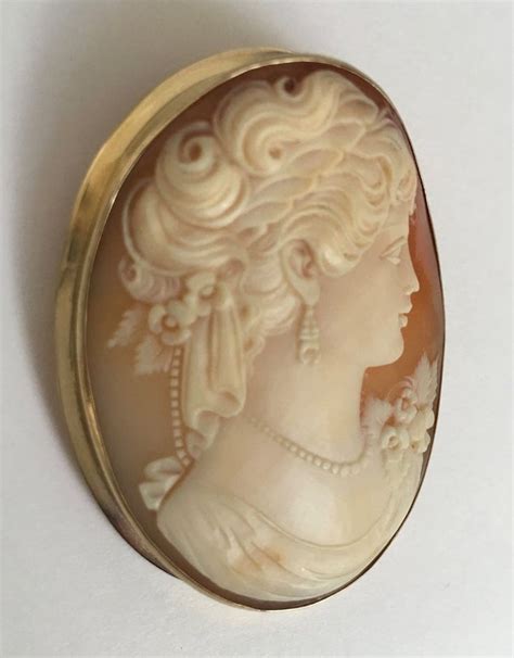 K Gold Italian Vintage Cameo Brooch Pendant Mm X Mm G