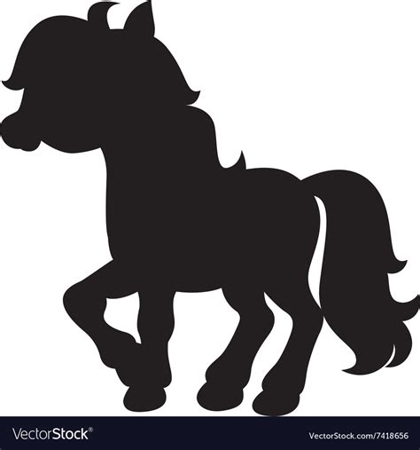 Silhouette Of A Stylized Cartoon Pony Royalty Free Vector