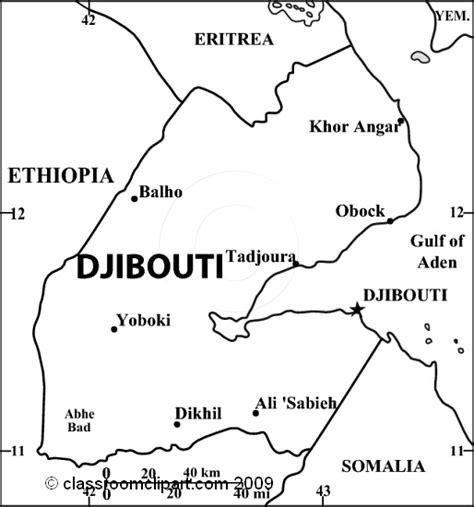 Djibouti Map Outline