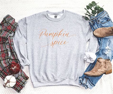 Pumpkin Spice Sweatshirt Subtle Pumpkin Sweatshirt Cozy Etsy