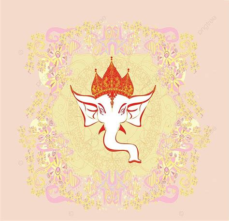 Hindu Lord Ganesha Over Ornate Mandala Festival Decoration Hindu Vector