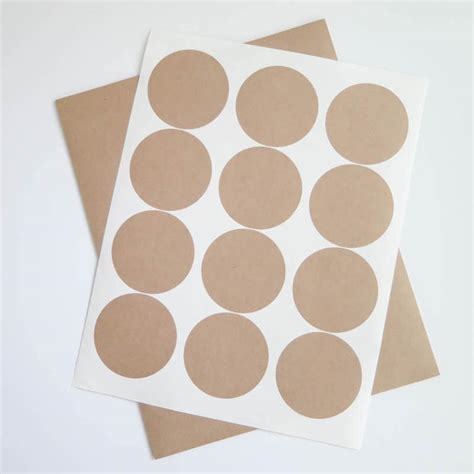 Kraft Labels 25 Inch Round Brown Kraft Labels Stickers For Etsy