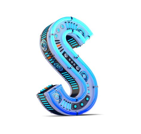 D Alphabet With Blue Neon And Neon Light Effect Png