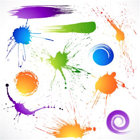 The Splash Brush Effects Vector Vector Download