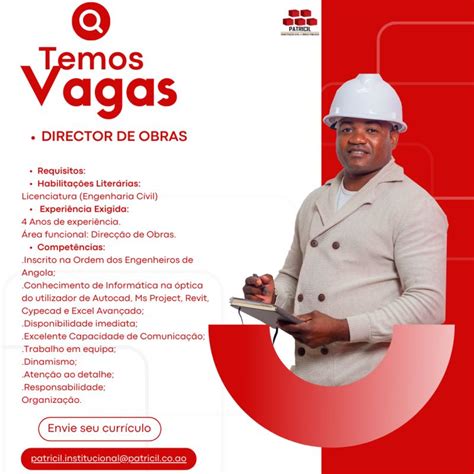 VAGA PARA DIRECTOR DE OBRA Empregos Yoyota Angola Vagas De Emprego