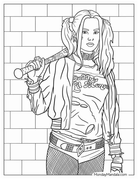 20 Harley Quinn Coloring Pages Free Pdf Printables