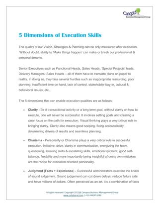 5 Dimensions Of Execution Skills PDF