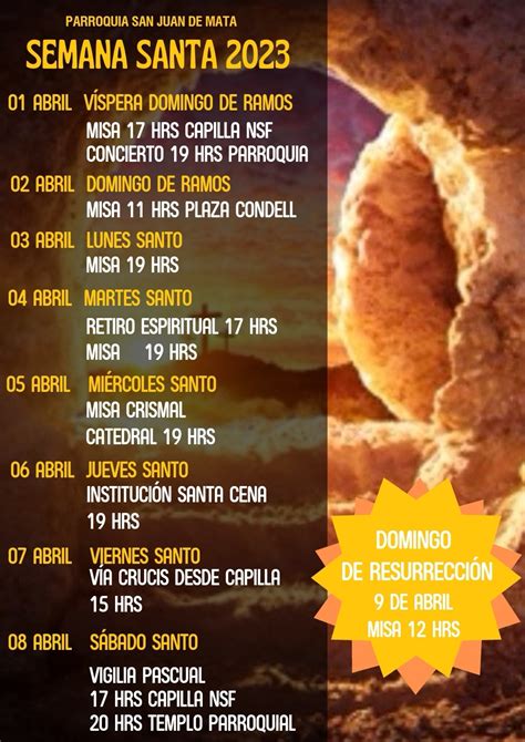 Calendario Semana Santa Parroquia San Juan De Mata