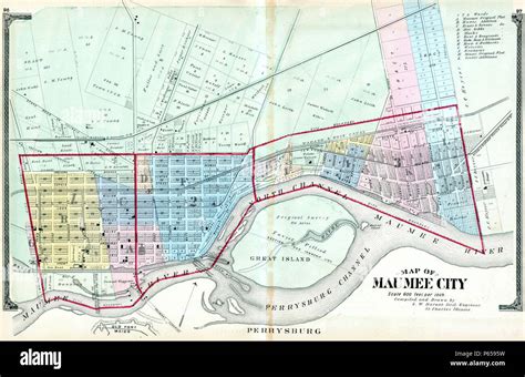 1875 Maumee Ohio map Stock Photo - Alamy