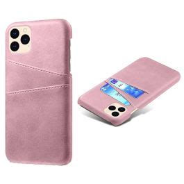 iPhone 12 12 Pro KSQ læder hard cover med kortholdere Rosa guld