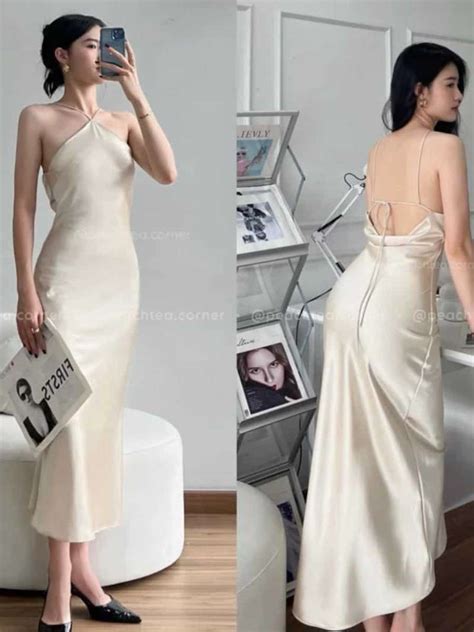 Lụa Style nude yếm hở lưng đan dây S imqueenoffical