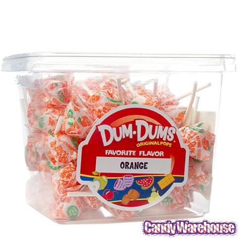 Dum Dums Pops Orange 1lb Tub Candy Warehouse