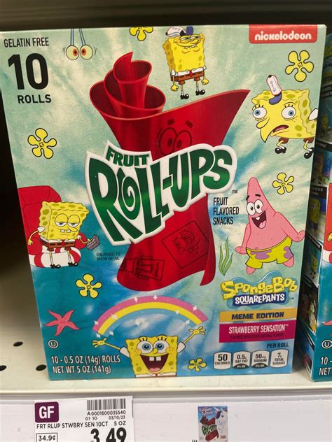 Fruit Roll Ups Spongebob Squarepants Meme Edition R Junkfoodfinds