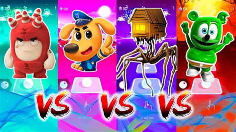 Oddbods Fuse🆚 Sheriff Labrador 🆚 Spider House Head 🆚 Gummy Bear🎶tiles