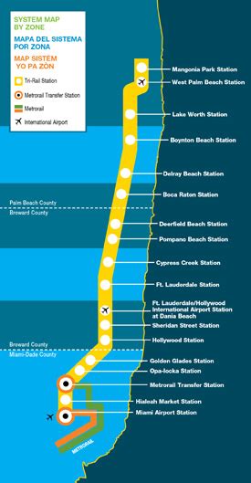 Tri Rail Metrorail Miami Map